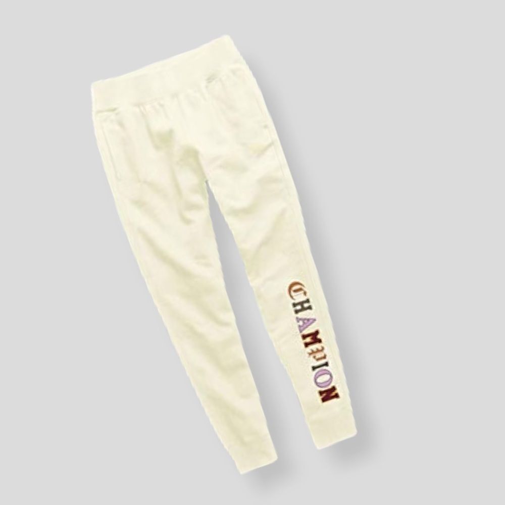 CHAMPION REVERSE WEAVE JOGGER OLD ENGLISH LETTERING SWEATPANTS 2XL CHALK WHITE